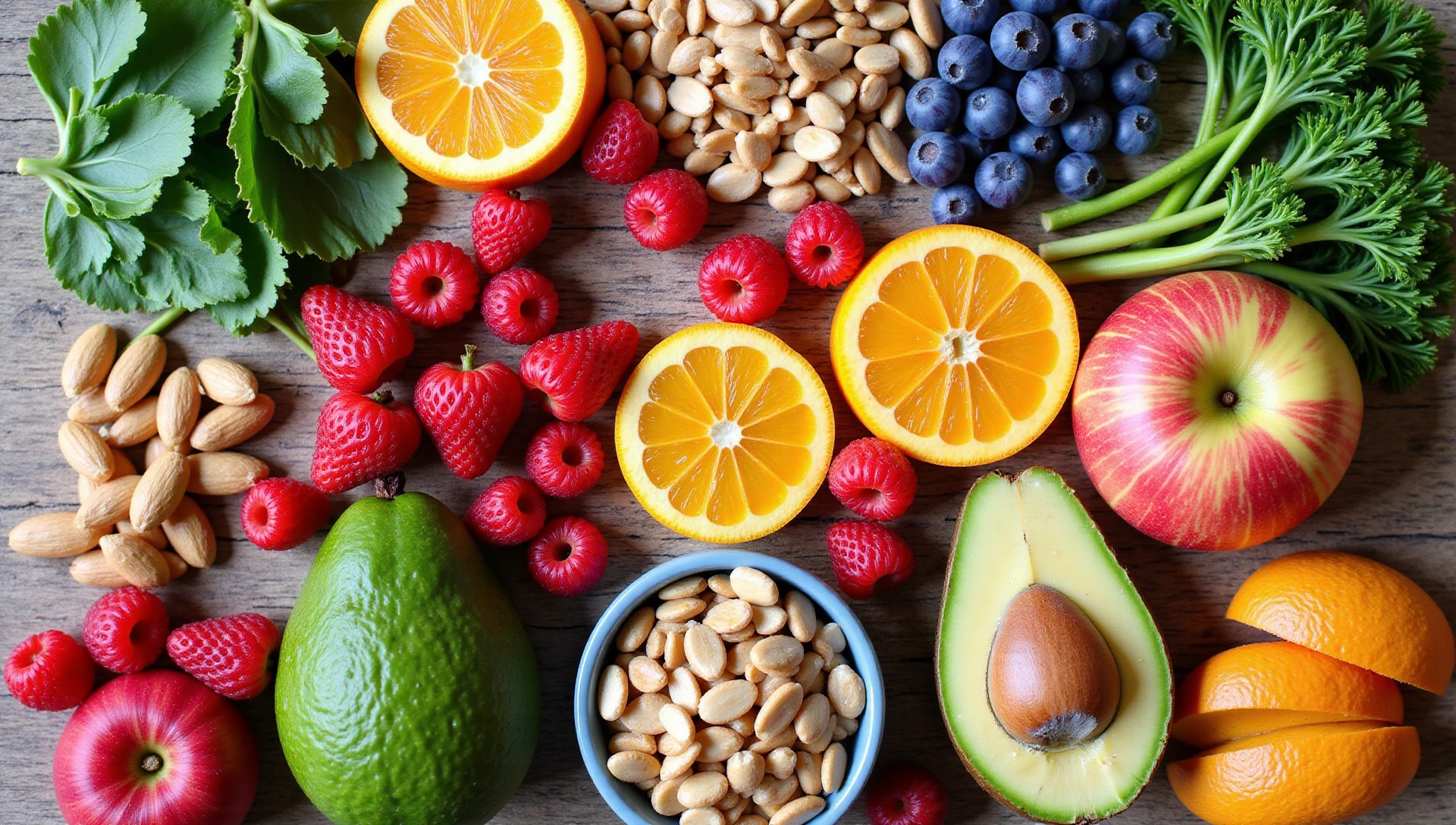 Tło z obrazem zdrowej żywności i stylu życia