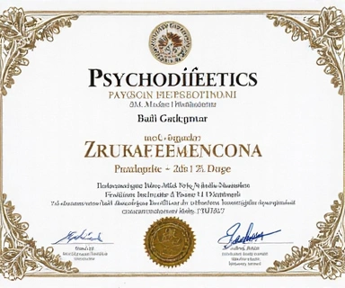 Certyfikat z psychodietetyki.