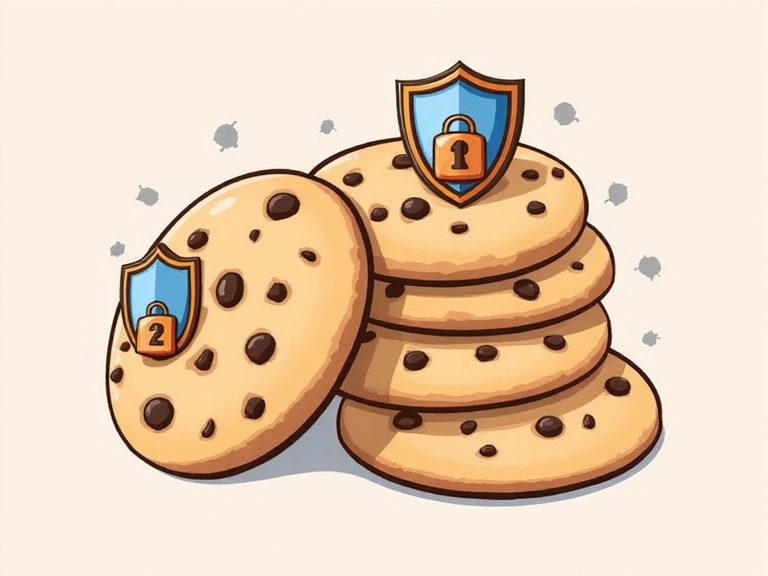 Ilustracja ciasteczek przeglądarki i ikony prywatności