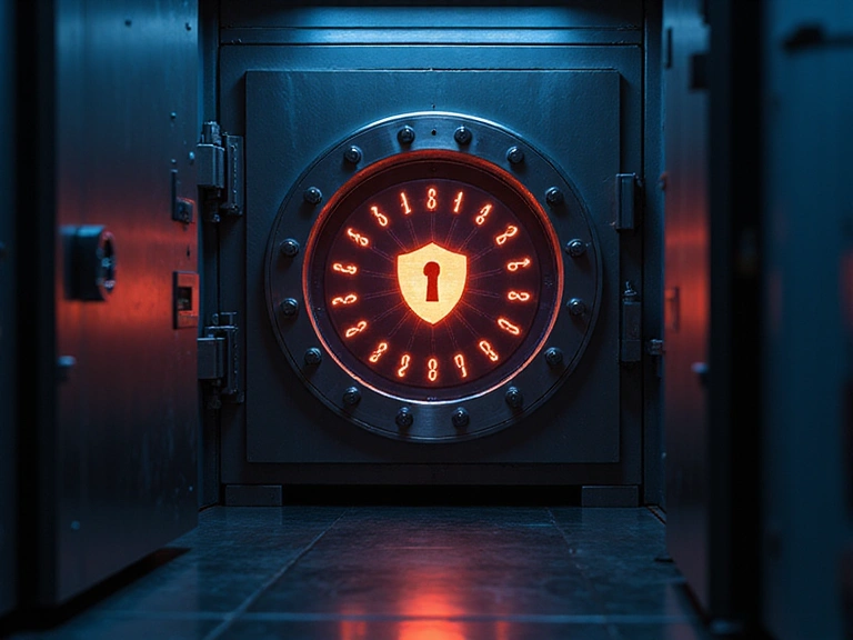Ilustracja przedstawiająca bezpieczne przechowywanie danych cyfrowych
