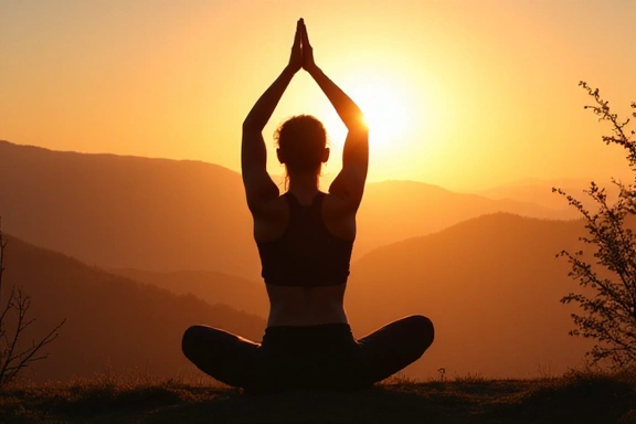 Osoba ćwicząca jogę, symbolizująca zdrowy styl życia i równowagę.