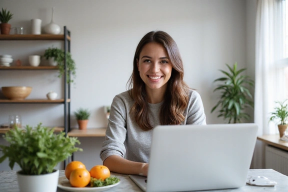 Kobieta podczas konsultacji online z nutricjologiem
